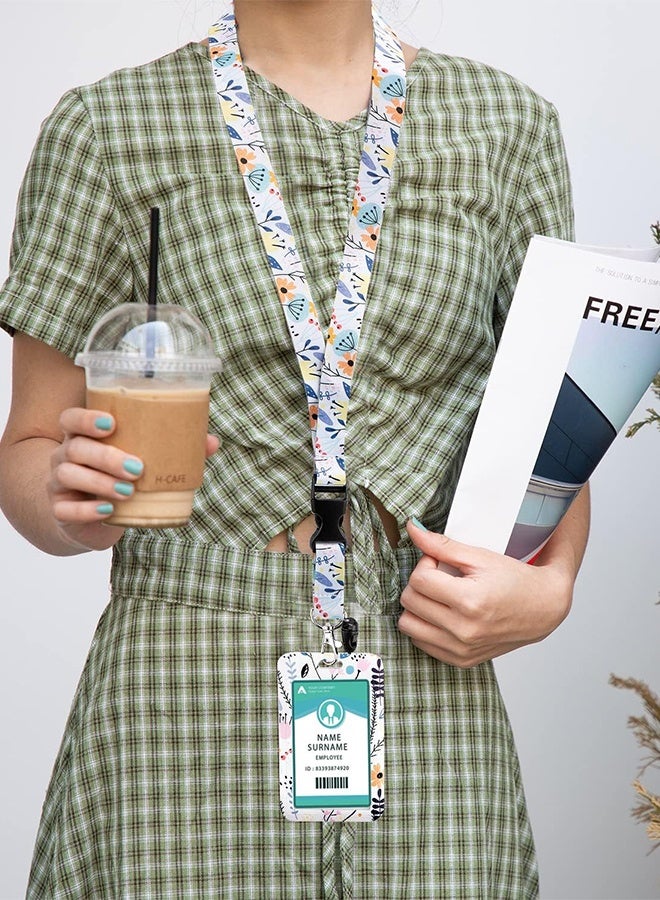 2Pcs ID Badge Holder with Lanyard, Retractable Badge Holders Reels with Lanyards Adjustable, for Women Kids Teacher Nurses Doctor Student - Image 2